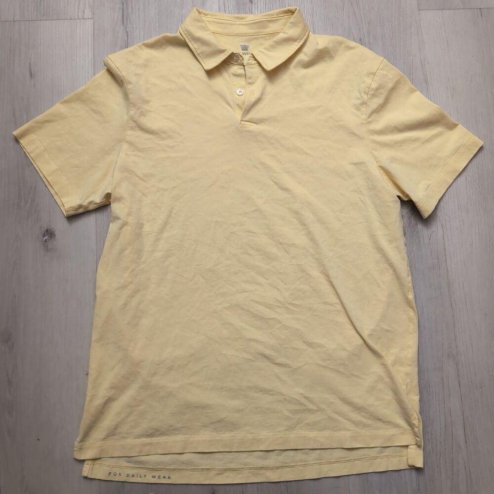 Mack Weldon Polo Shirt Mens Medium Yellow Short Sleeve Supima Cotton